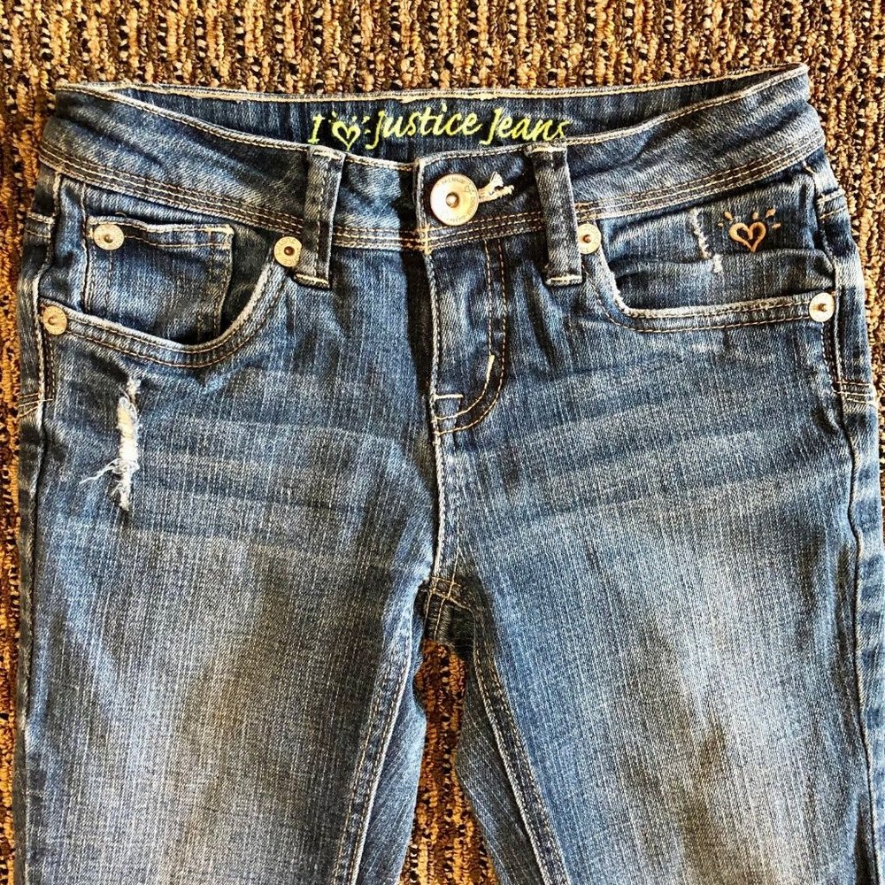 Justice I ❤️Justice Jeans Simply Low Girls 10R Used - Picture 3 of 11
